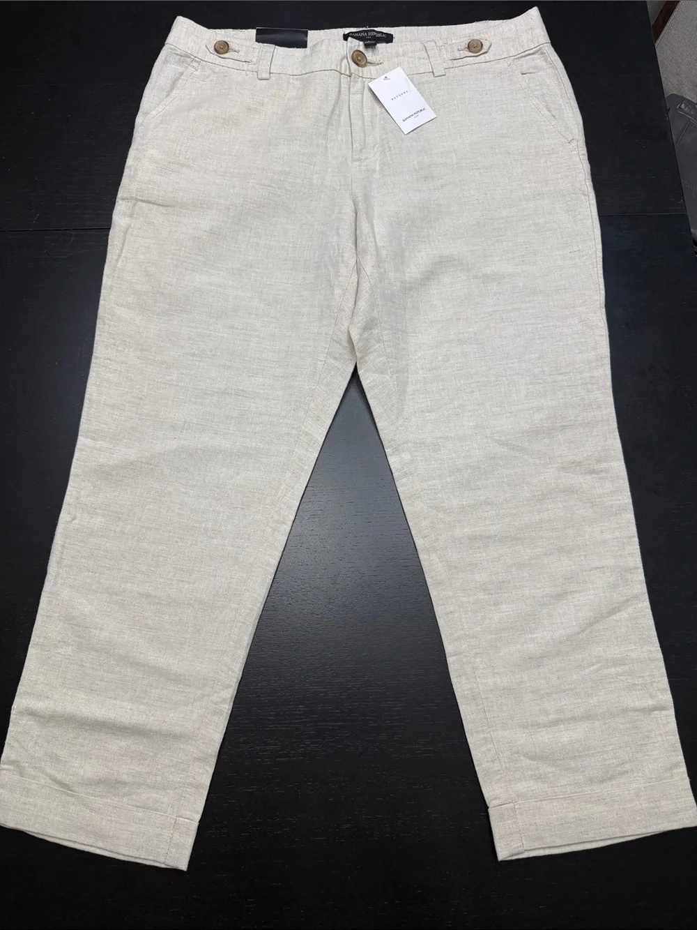 Banana Republic Light Beige Linen-Blend Chinos